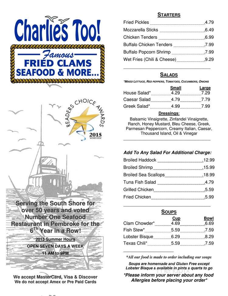 Charlie's Too - Pembroke, MA menu_pic