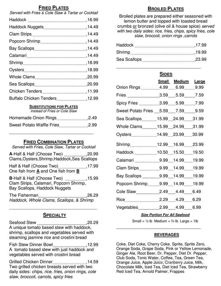 Charlie's Too - Pembroke, MA menu_pic