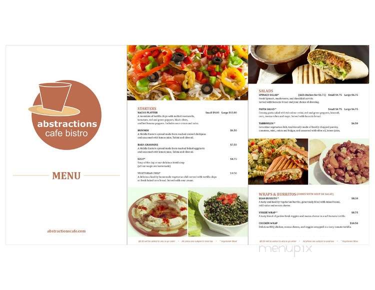 Abstractions Cafe Bistro - Regina, SK menu_pic