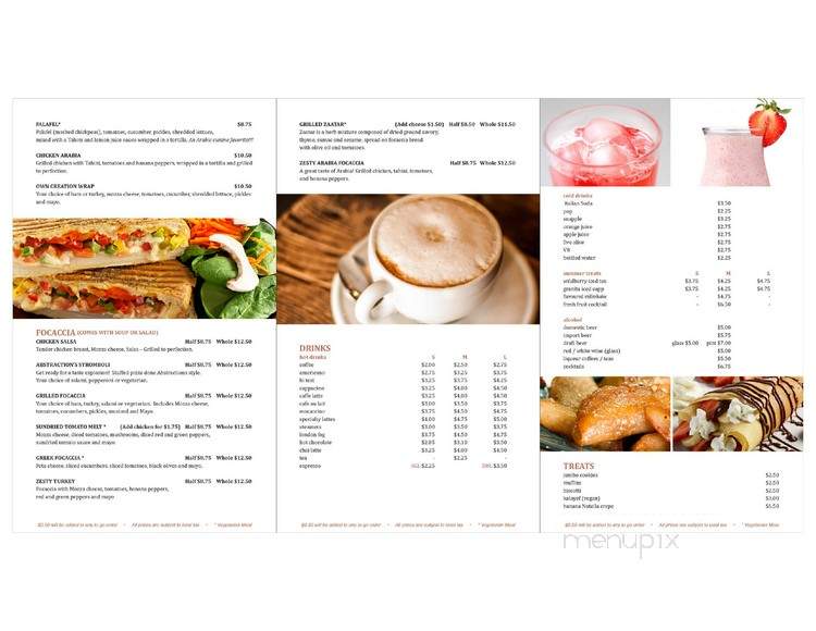 Abstractions Cafe Bistro - Regina, SK menu_pic