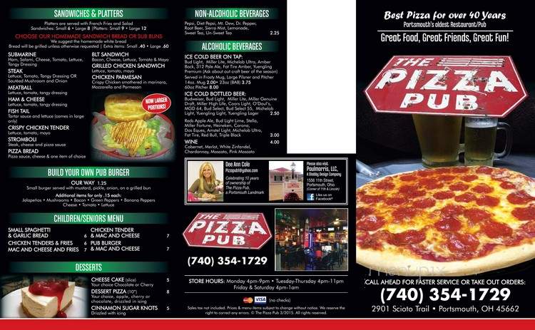 Pizza Pub - Portsmouth, OH menu_pic