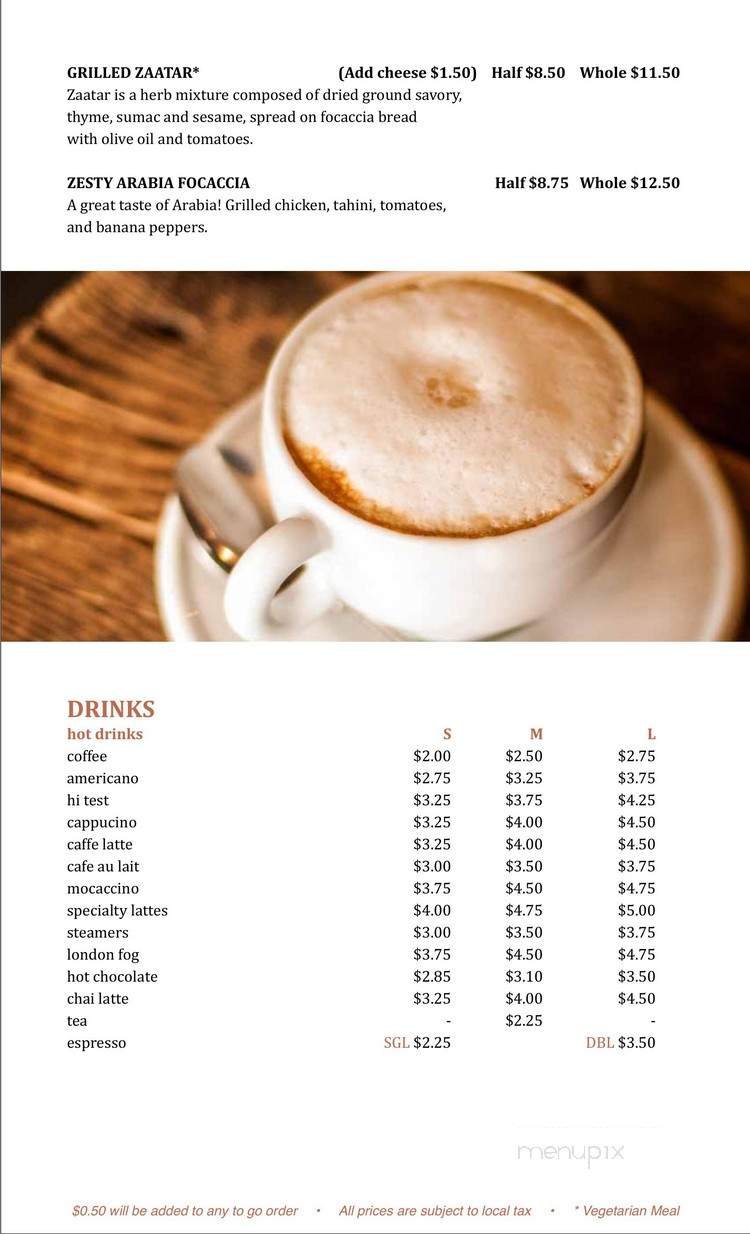 Abstractions Cafe Bistro - Regina, SK menu_pic