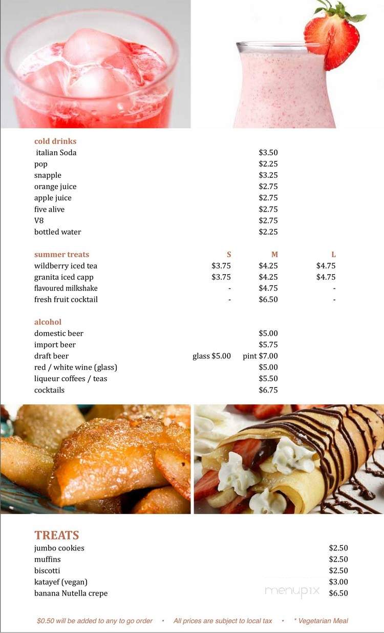 Abstractions Cafe Bistro - Regina, SK menu_pic