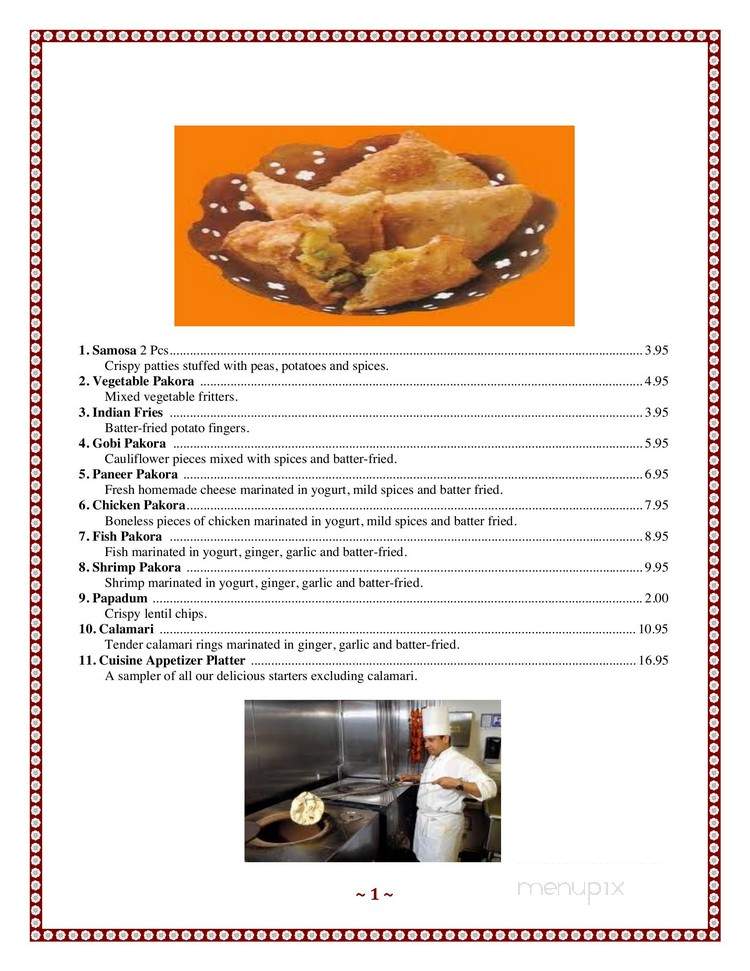 Cuisine Of India - Castlegar, BC menu_pic