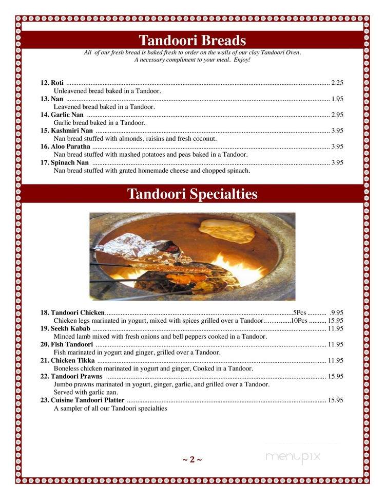 Cuisine Of India - Castlegar, BC menu_pic