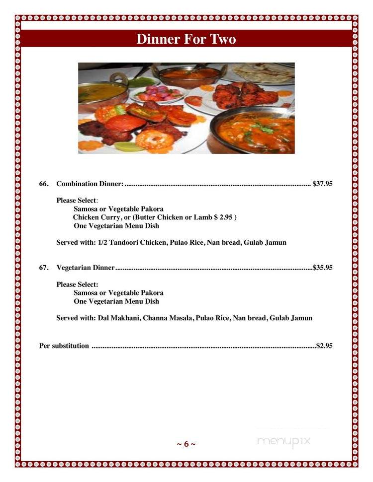 Cuisine Of India - Castlegar, BC menu_pic