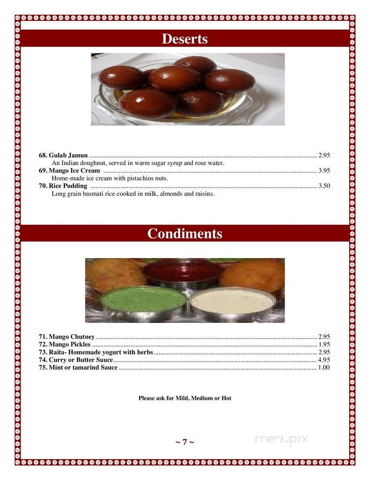 Cuisine Of India - Castlegar, BC menu_pic