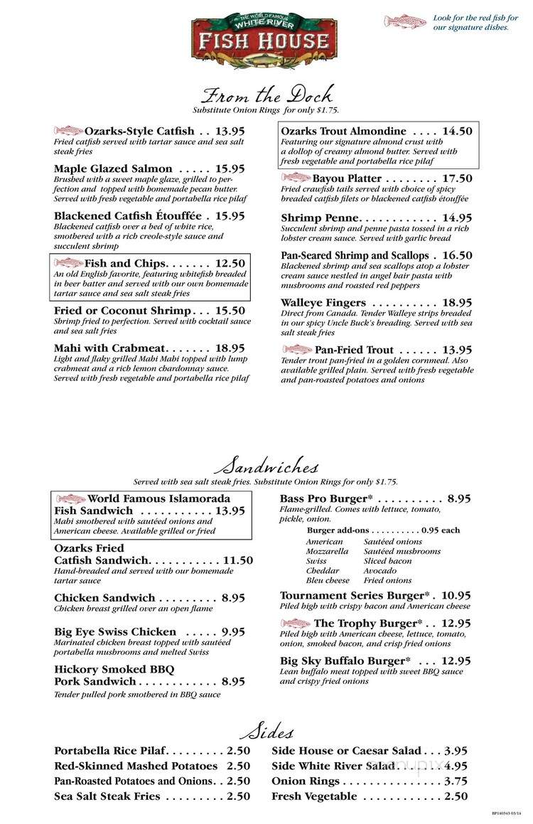 White River Fish House - Branson, MO menu_pic