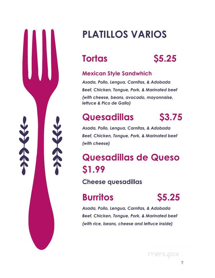 Los Izotes Restaurant - Lenoir, NC menu_pic