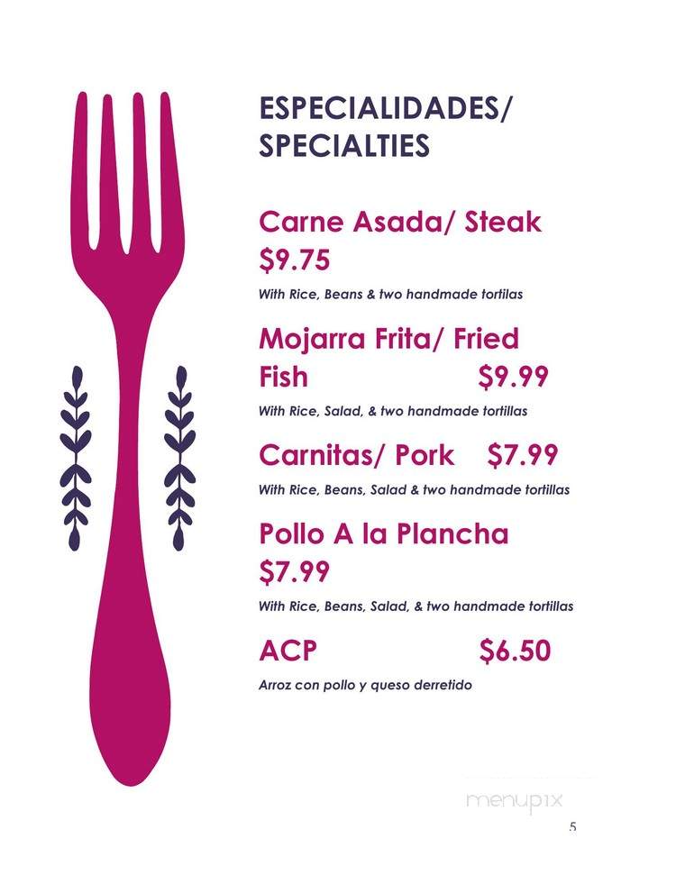 Los Izotes Restaurant - Lenoir, NC menu_pic