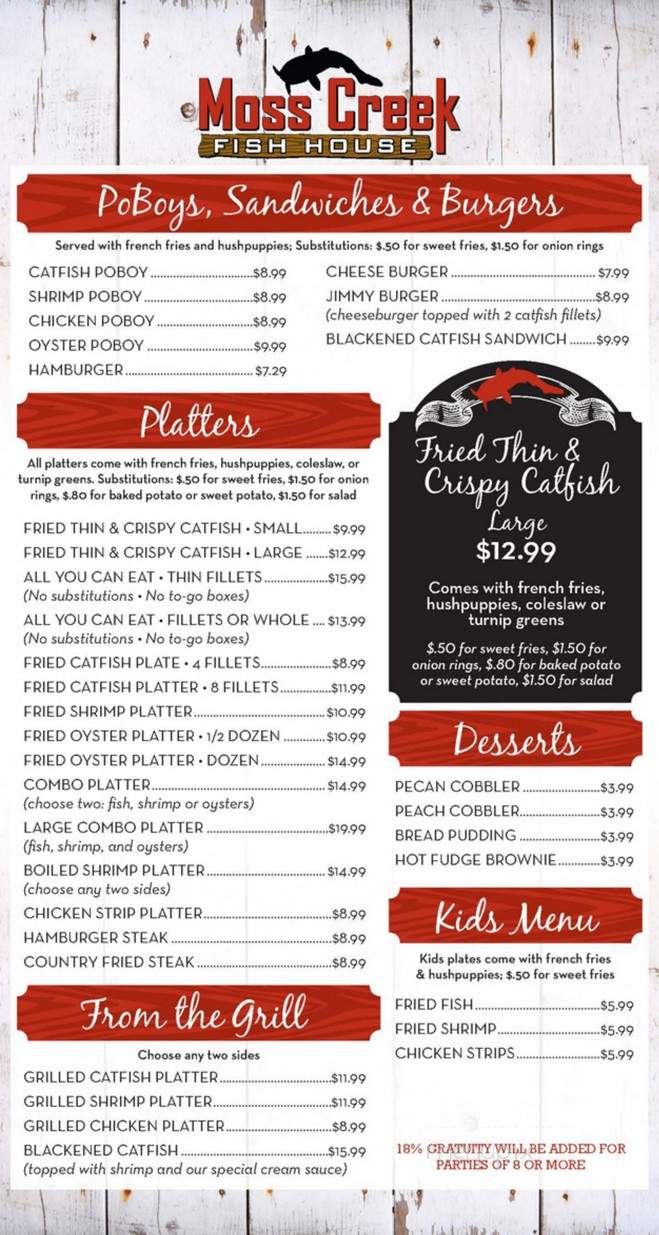 Moss Creek Fish House - Pearl, MS menu_pic