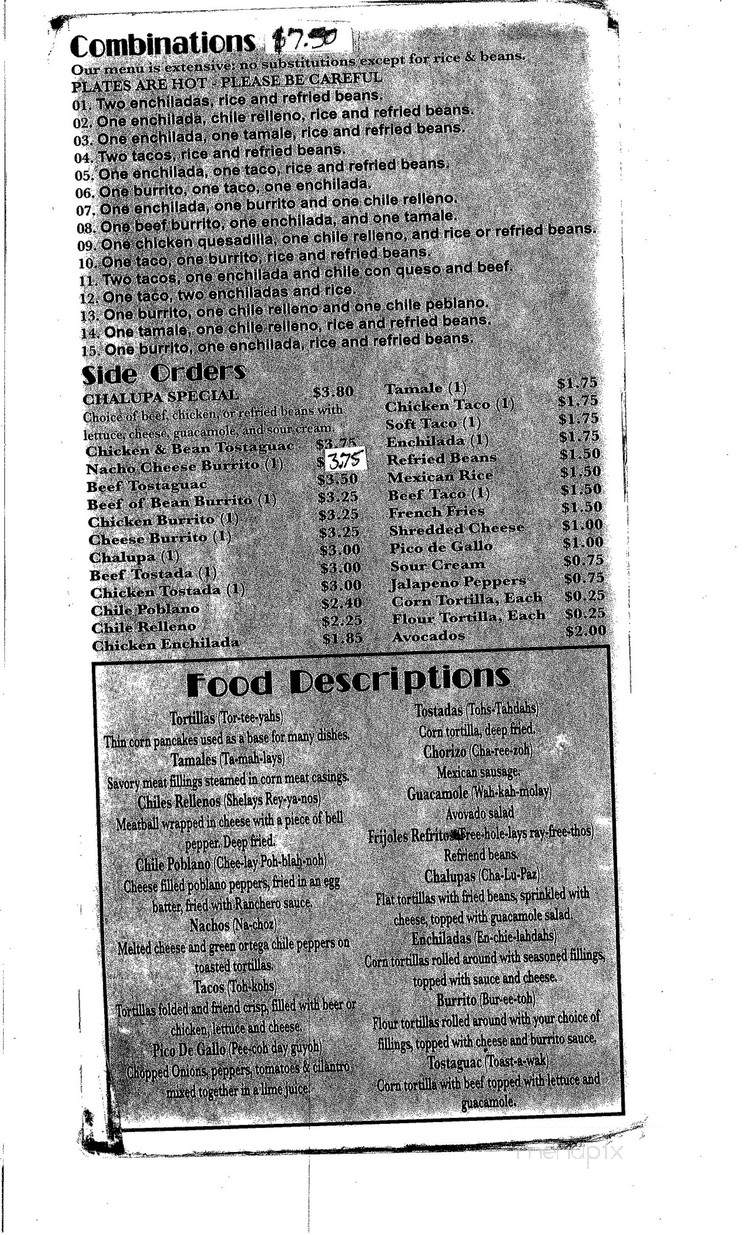 Los Portales - Hillsboro, MO menu_pic