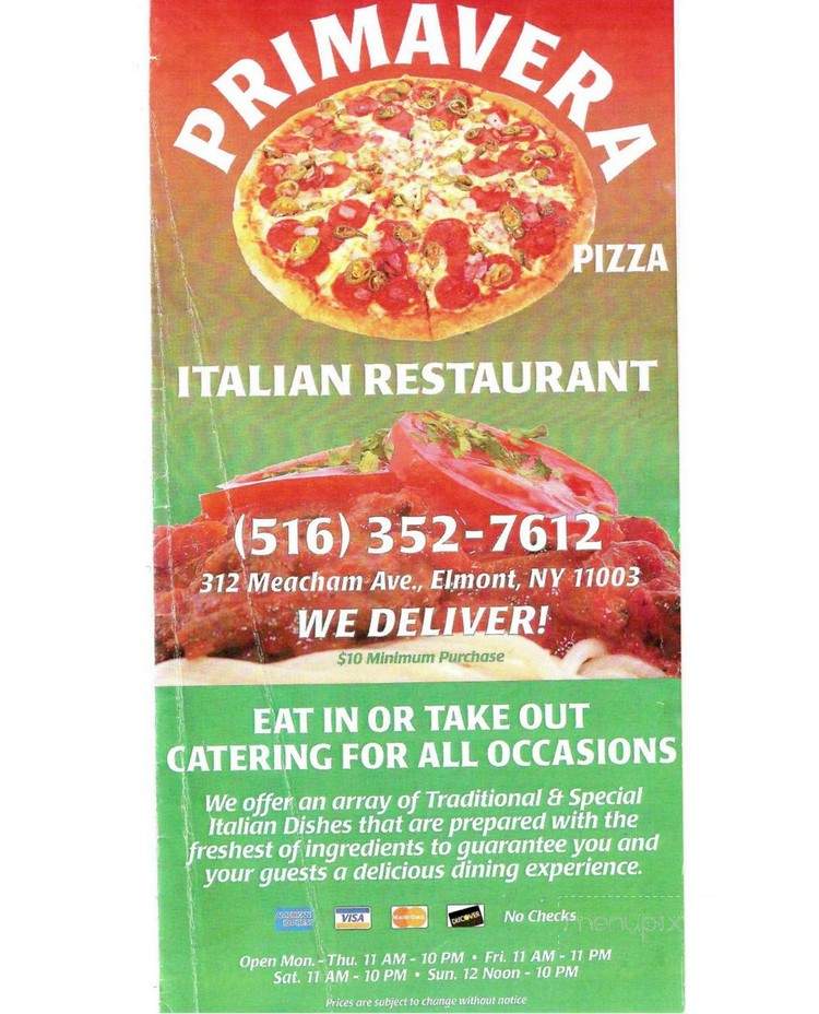 Primavera's Pizza & Restaurant - Elmont, NY