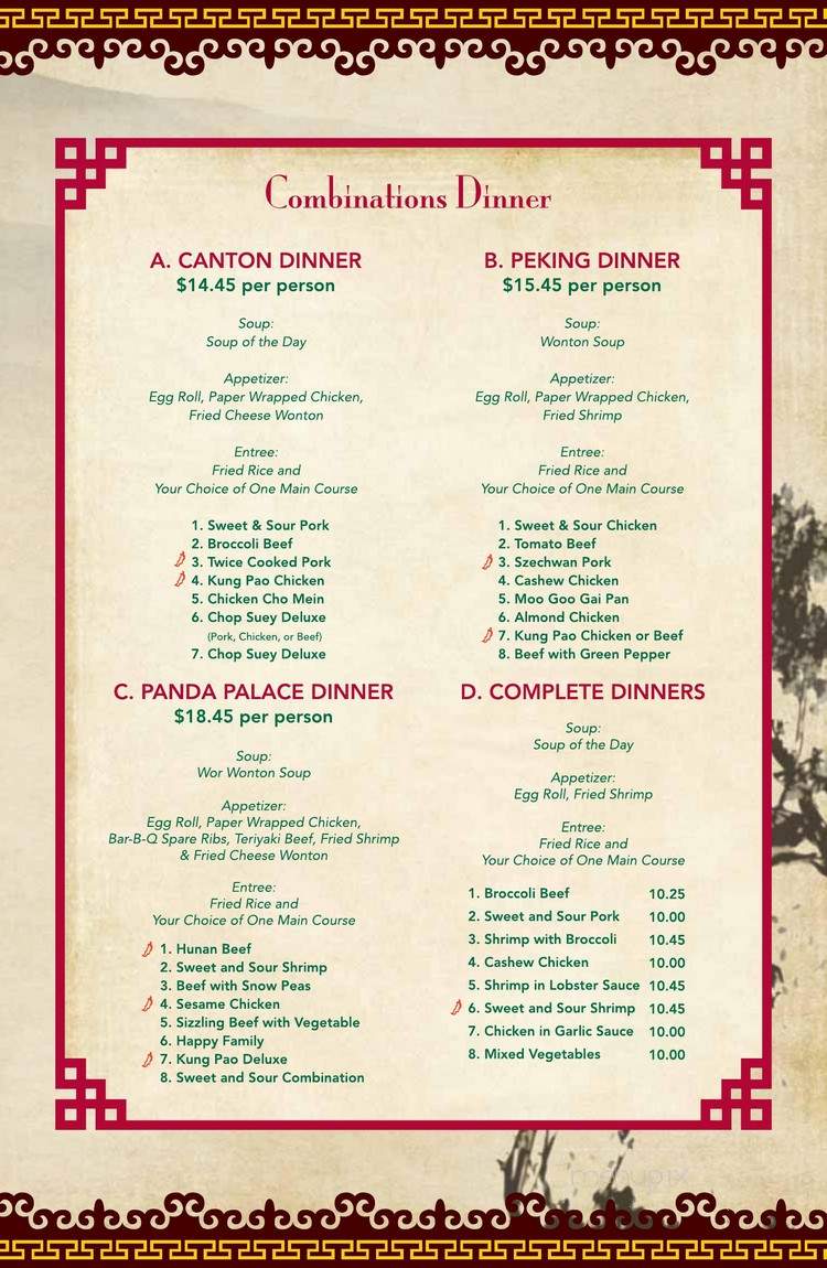 Panda Palace - Montrose, CO menu_pic