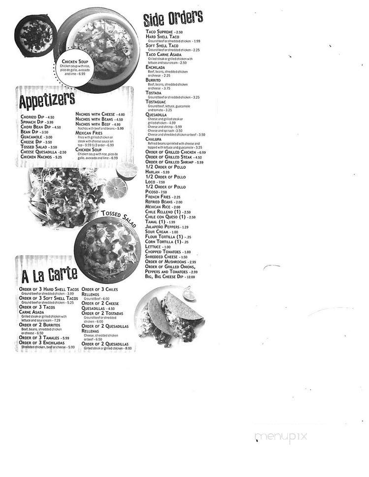 El Charrito - Harlan, KY menu_pic