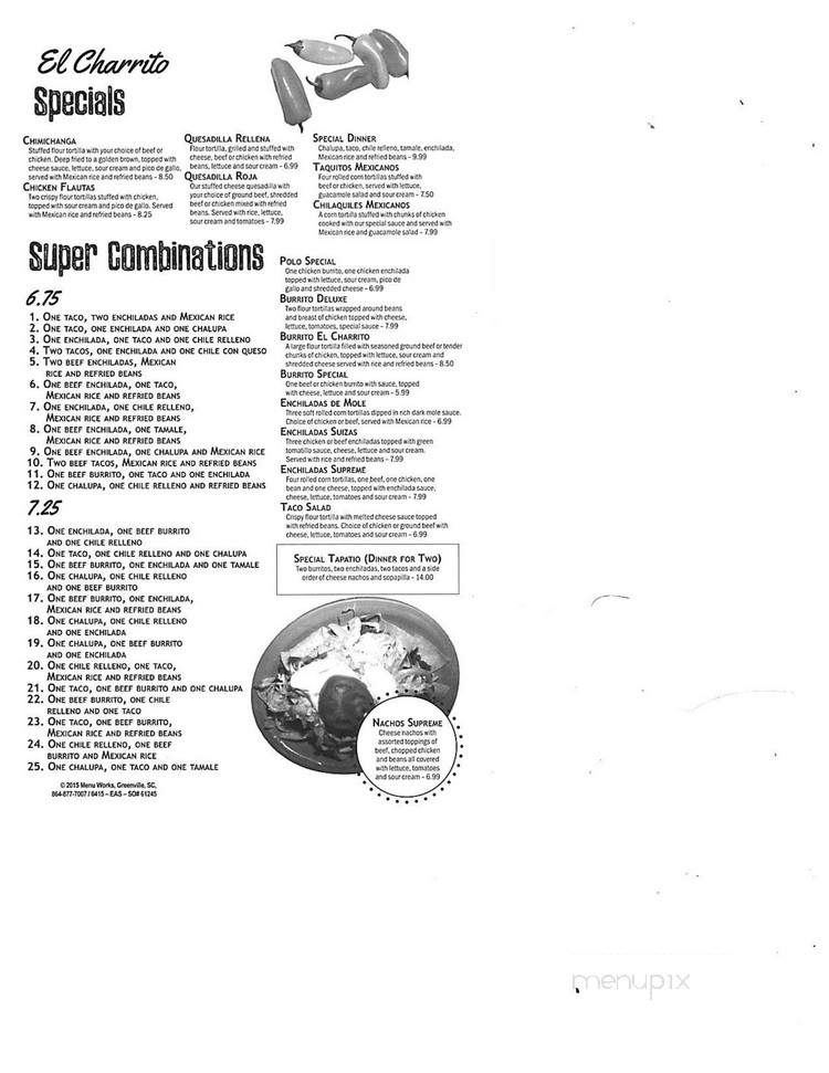El Charrito - Harlan, KY menu_pic