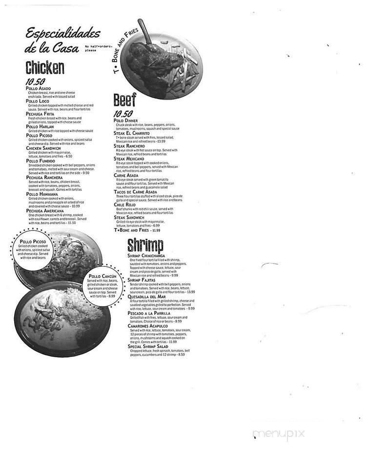 El Charrito - Harlan, KY menu_pic