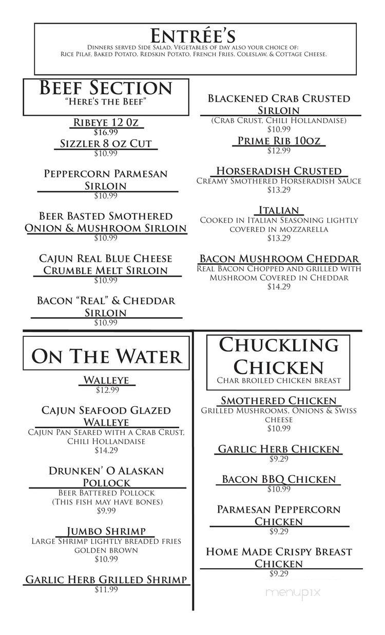 Government Lake Lodge - Baldwin, MI menu_pic