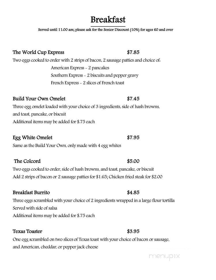 Harold Waite Pancake & Steak - Waco, TX menu_pic