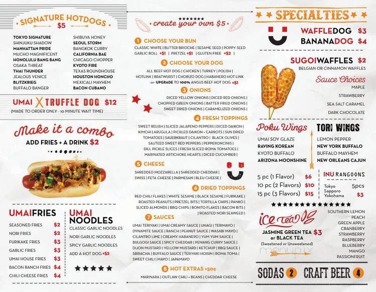 Umai Savory Hot Dogs - Roseville, CA menu_pic