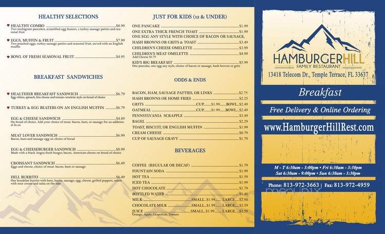 Hamburger Hill Family Restaurant - Temple Terrace, FL menu_pic