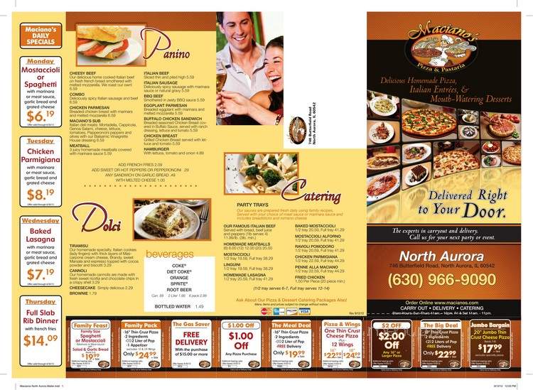 Maciano's Pizza & Pastaria - North Aurora, IL menu_pic