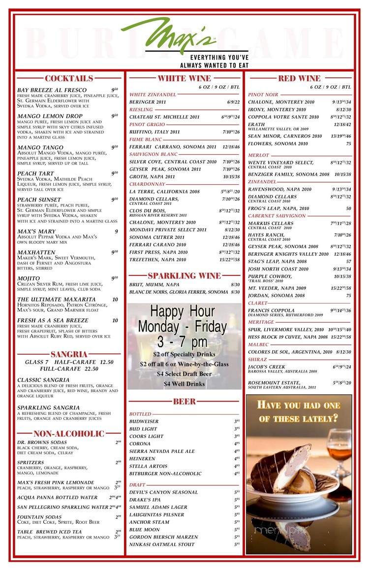 Max's Restaurant - South Beloit, IL menu_pic