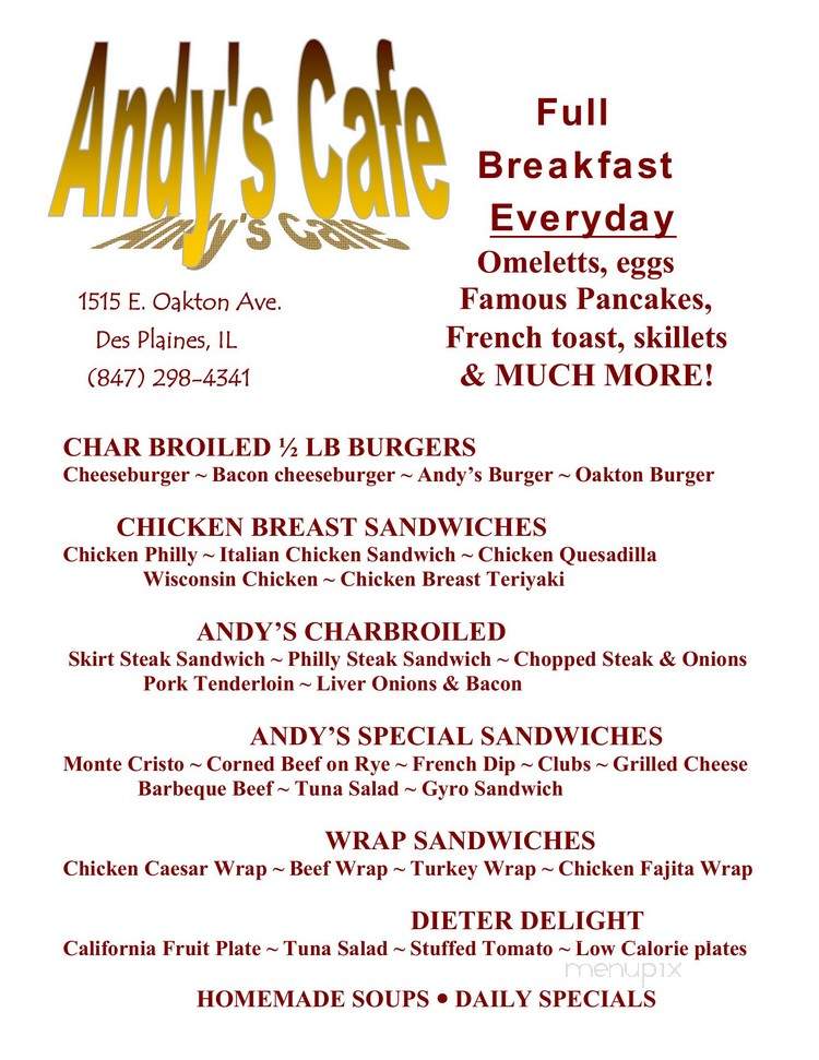 Andy's Cafe - Des Plaines, IL menu_pic