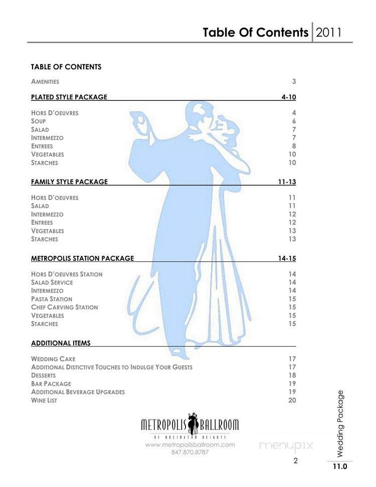 Metropolis Ball Room - Arlington Heights, IL menu_pic