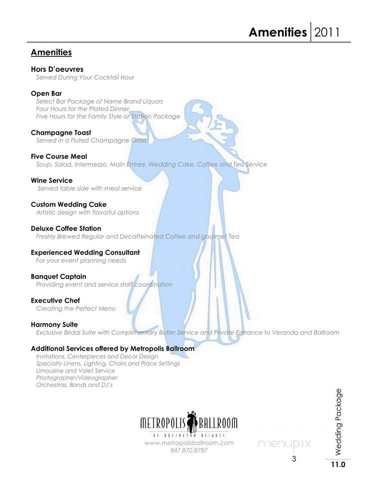 Metropolis Ball Room - Arlington Heights, IL menu_pic