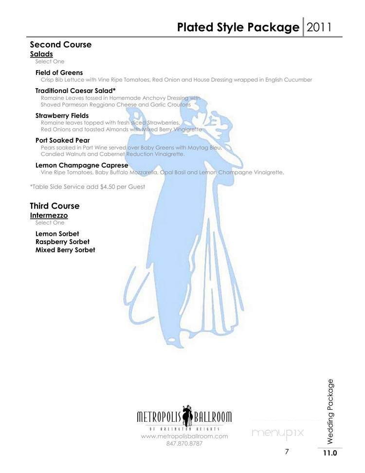 Metropolis Ball Room - Arlington Heights, IL menu_pic