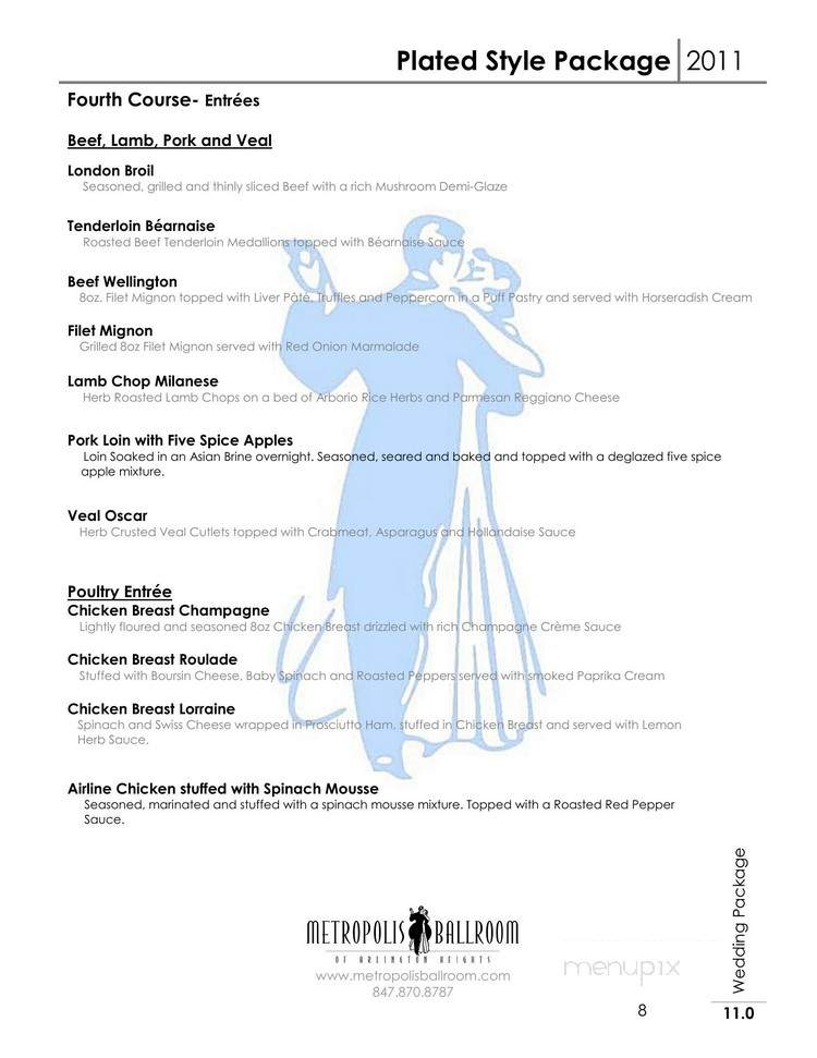 Metropolis Ball Room - Arlington Heights, IL menu_pic