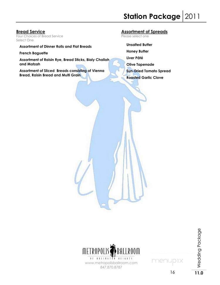 Metropolis Ball Room - Arlington Heights, IL menu_pic