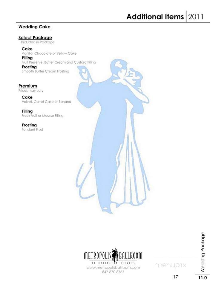 Metropolis Ball Room - Arlington Heights, IL menu_pic