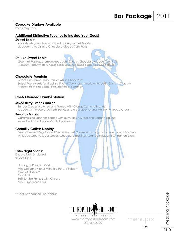 Metropolis Ball Room - Arlington Heights, IL menu_pic