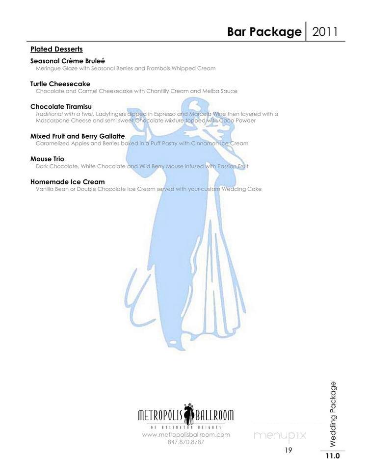 Metropolis Ball Room - Arlington Heights, IL menu_pic