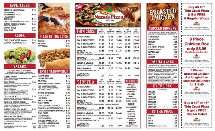 Nano's Pizza - Morton Grove, IL menu_pic