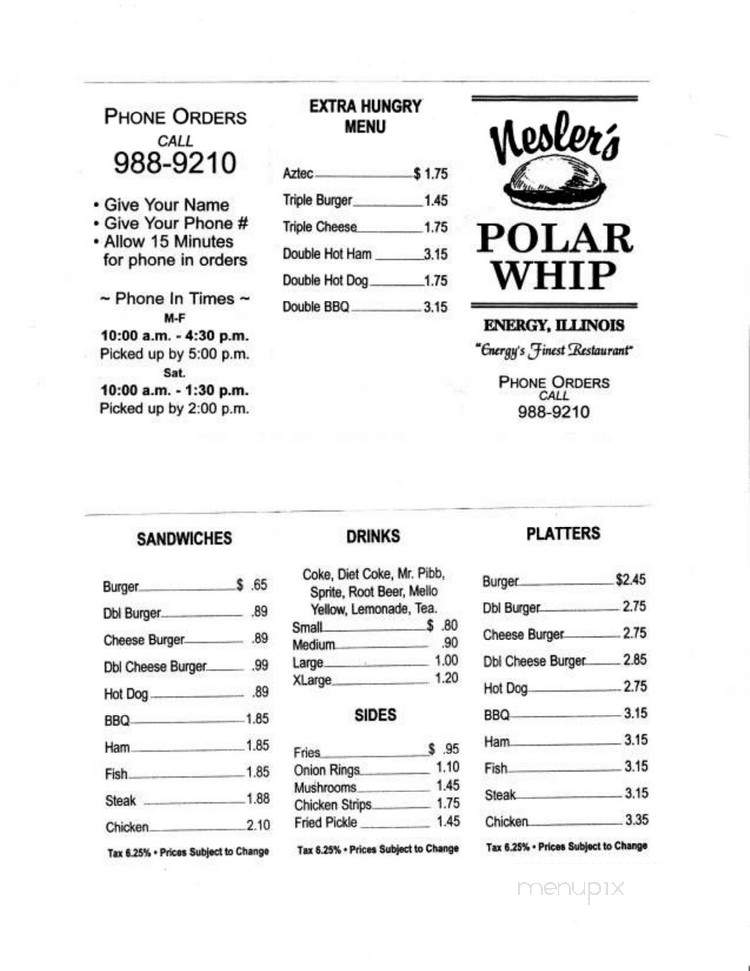 Nesler's Polar Whip - Energy, IL menu_pic