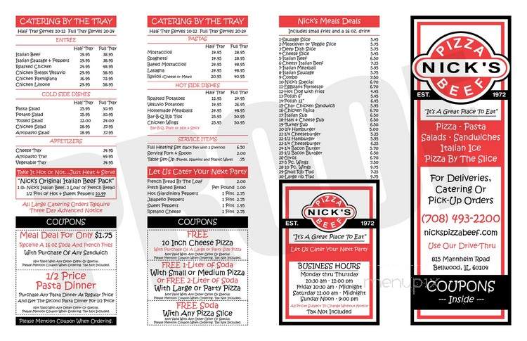 Nick's Pizza & Beef-Mannheim - Bellwood, IL menu_pic