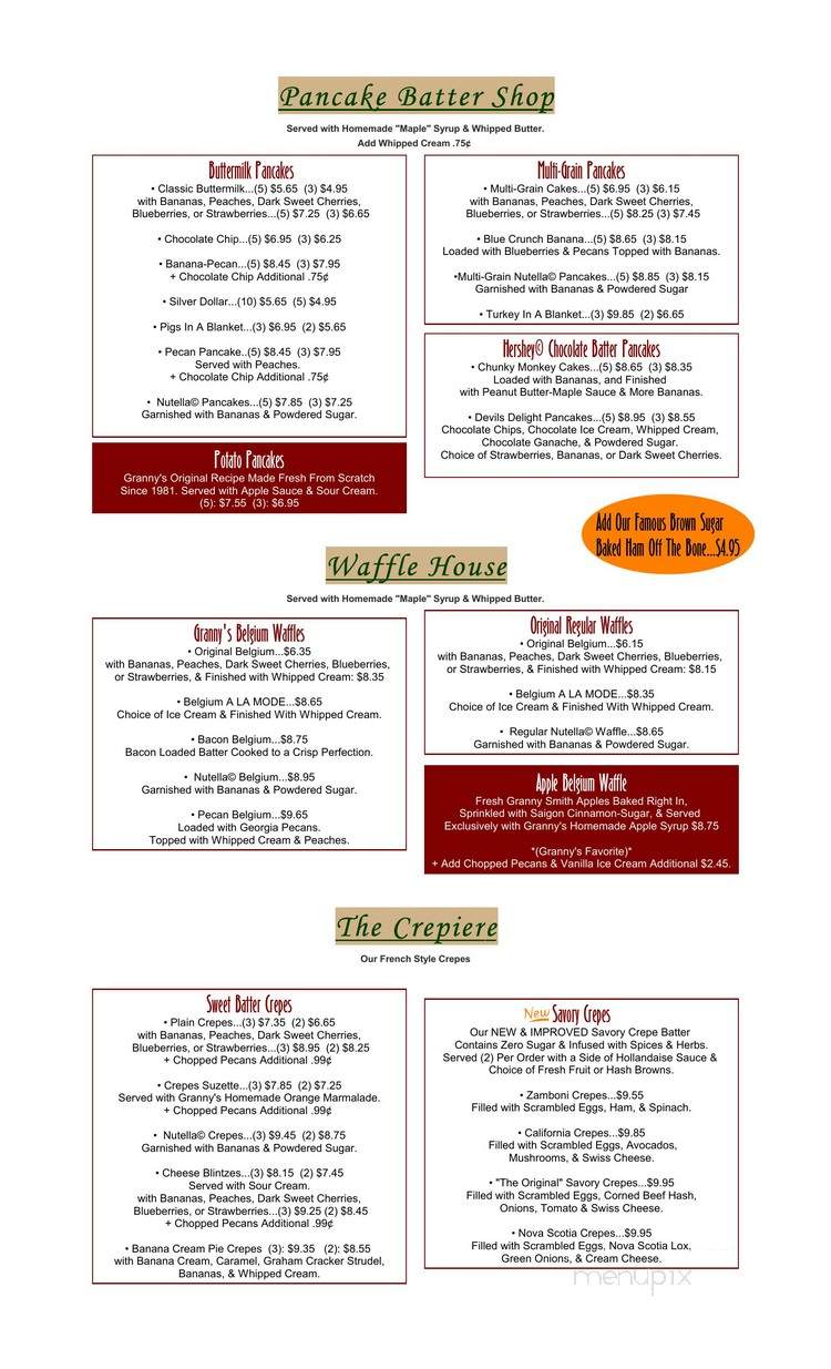 Original Granny's - Wheeling, IL menu_pic