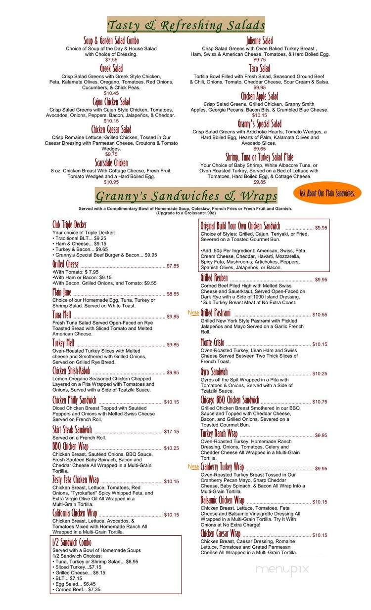 Original Granny's - Wheeling, IL menu_pic