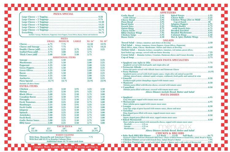 Pino's Pizza - Rockford, IL menu_pic