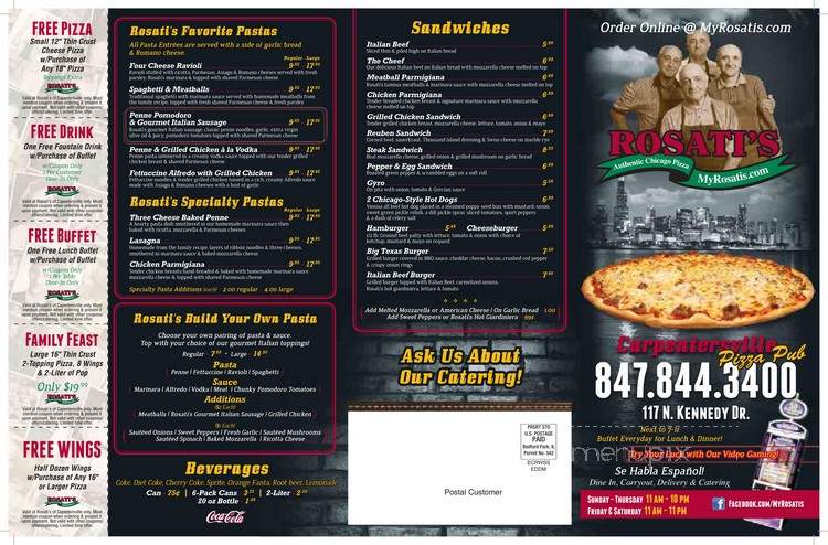 Rosati's Of Spring Hill - Carpentersville, IL menu_pic