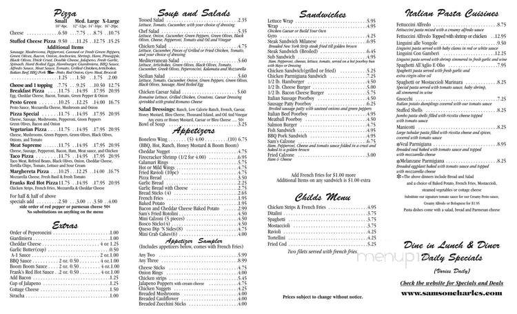 Sam's Family Restaurant - Rockford, IL menu_pic