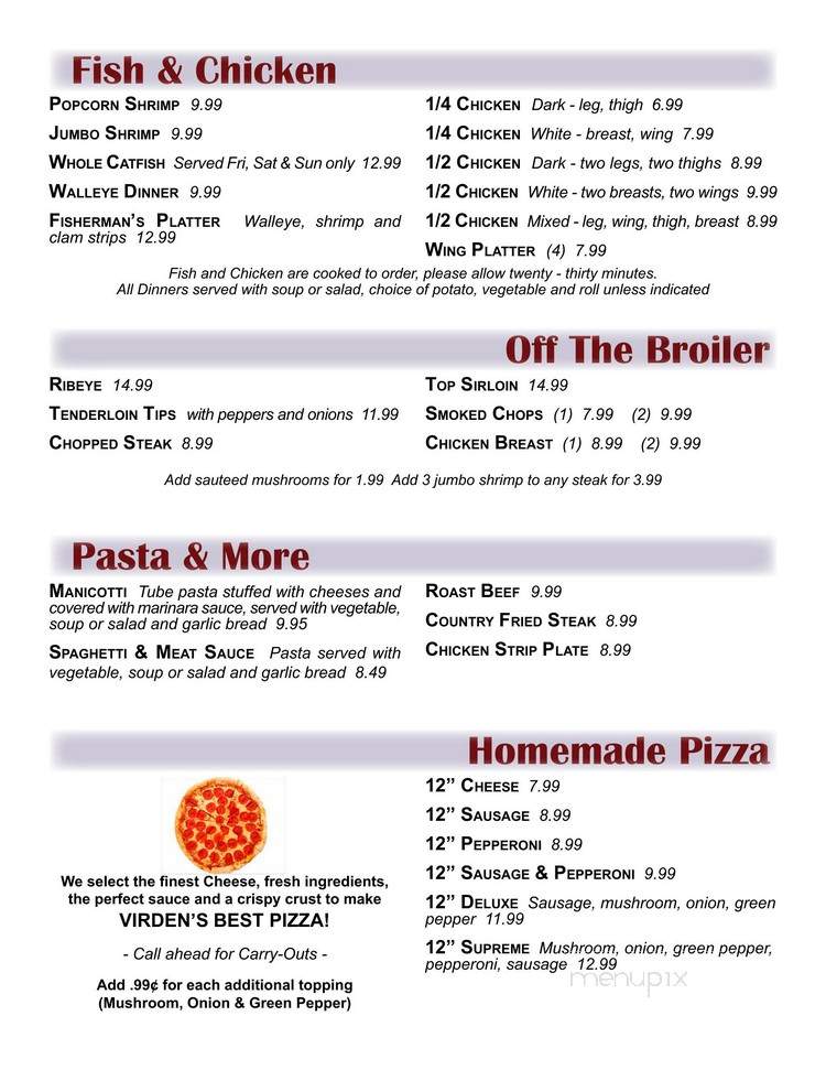 Showtime Lanes Cafe - Virden, IL menu_pic