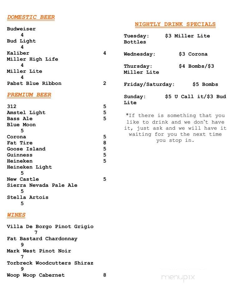 Dukes Chicago Bar & Grill - Chicago, IL menu_pic