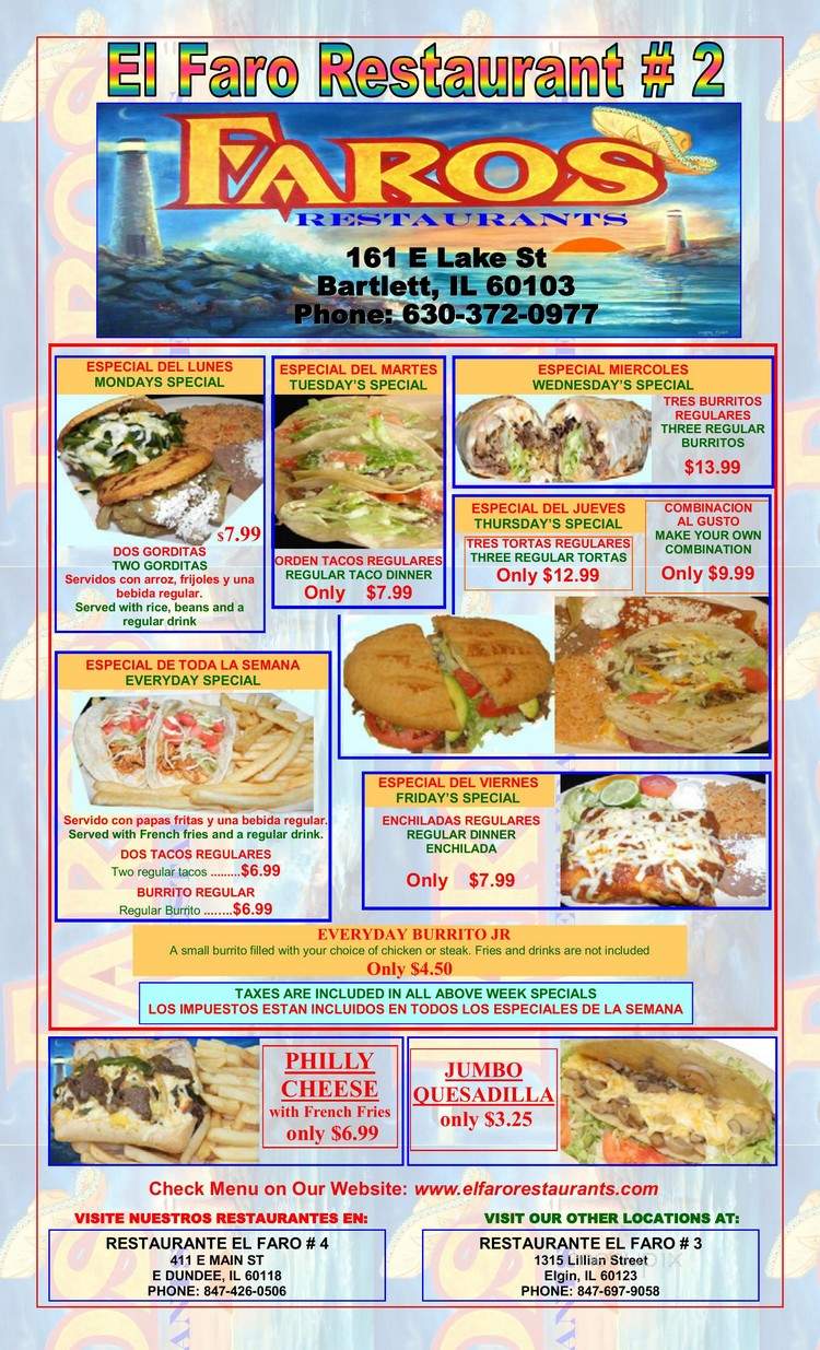 El Faro - Bartlett, IL menu_pic
