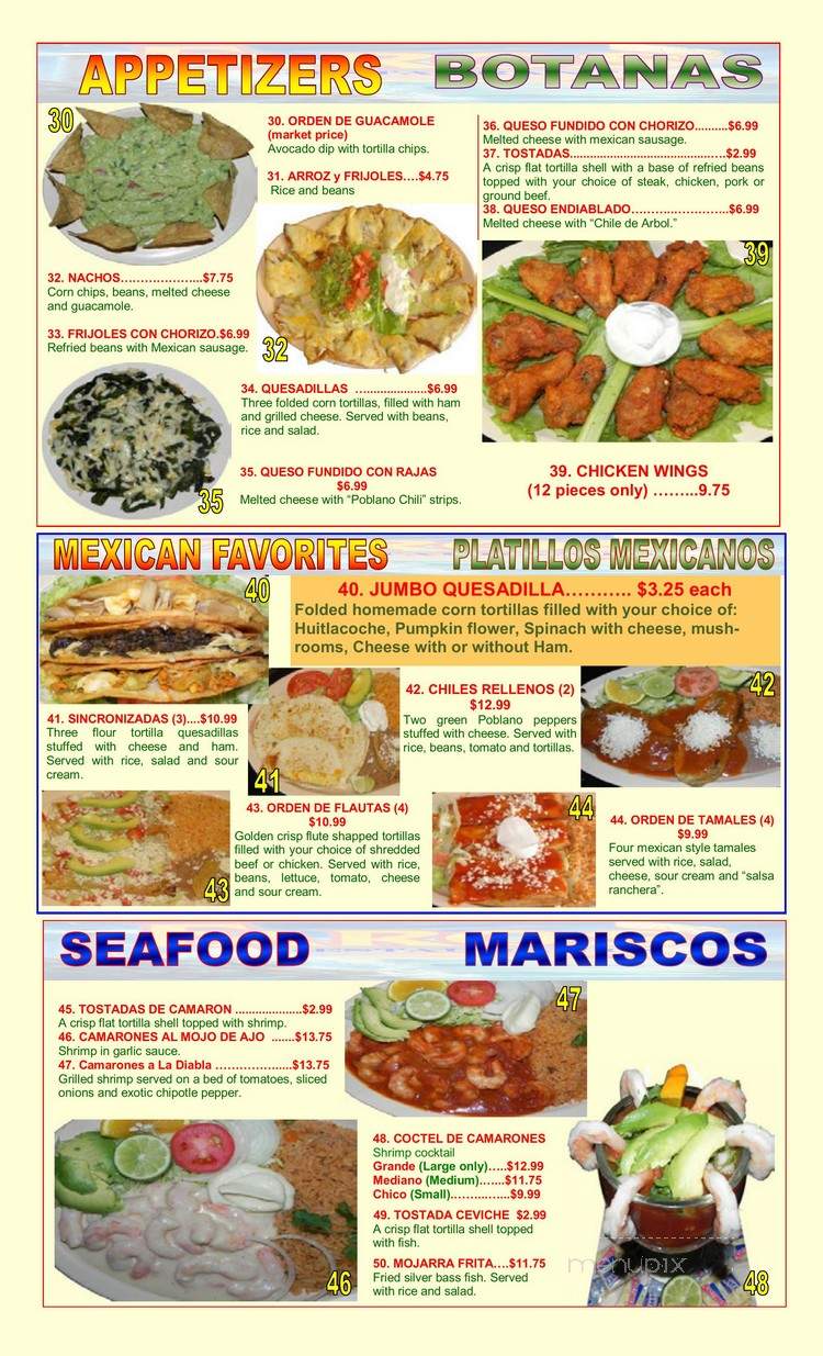 El Faro - Bartlett, IL menu_pic