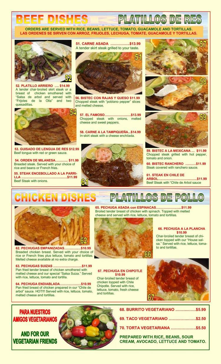El Faro - Bartlett, IL menu_pic