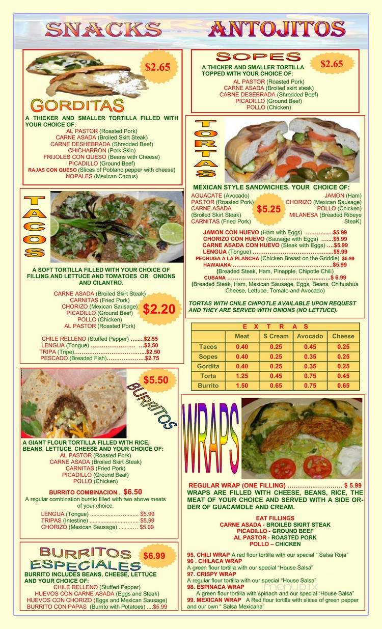El Faro - Bartlett, IL menu_pic